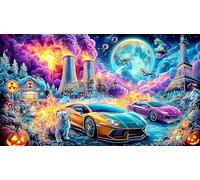 Cartoon image mixed graffiti 1000 Piece Puzzle for Adults - Fun and Challenging Family Game Great Gift Idea Home Activity 75x50/1000pcs