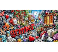 Cartoon-image-mixed-graffiti 1000 Piece Puzzle Recycled Paper Fun Present & Activity for Home Educational Game Decompression Puzzles for Adults Kids Great Gift Idea 70x50/1000pcs
