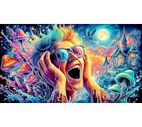 Cartoon-image-mixed-graffiti 1000 Piece Recycled Paper Jigsaw Puzzle Fun Present & Activity for Home Educational Game Decompression Great Gift Idea for Wall Decoration and Gifts 38x26/1000pcs