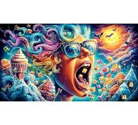 Cartoon-image-mixed-graffiti 1000 Piece Recycled Paper Jigsaw Puzzle Fun Present & Activity for Home Educational Game Decompression Great Gift Idea for Wall Decoration and Gifts 38x26/1000pcs