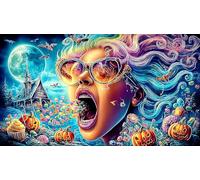 Cartoon-image-mixed-graffiti 1000 Piece Recycled Paper Puzzle Game Challenging Puzzles Fun Present & Activity for Home for Adults and Kids Age 12 Years + 70x50/1000pcs