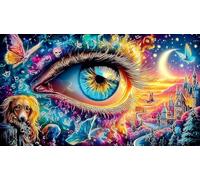 Cartoon image mixed graffiti 1000 Pieces Recycled Paper Jigsaw - Family Activity & Fun Present Great Gift Idea for Adults 38x52/1000pcs