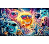 Cartoon image mixed graffiti Adult Jigsaws 1000 Piece - Hard Difficult Challenging Game Home Activity Gift 75x50/1000pcs