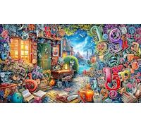 Cartoon-image-mixed-graffiti Adult Jigsaws 1000Pc Educational Game Decompression Fun Present & Activity for Home for Adults and Kids Age 12 Years + Beautiful Decoration Puzzle 38x52/1000pcs