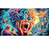 Cartoon-image-mixed-graffiti Adult Jigsaws Puzzle 1000 Piece Educational Games Fun Present & Activity for Home Challenging Puzzles for Relaxation, Creativity & Gift Giving 38x52/1000pcs