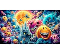 Cartoon-image-mixed-graffiti Jigsaw Puzzles 1000 Piece Recycled Paper Impossible Hard Difficult Great Gift Idea for Adults Educational Game Challenge 38x26/1000pcs