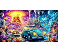Cartoon image mixed graffiti Puzzle for Adults 1000 Pc - Fun Family Game Educational Challenge Hard Difficult 38x26/1000pcs