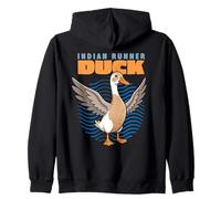 Cartoon Indian Runner Duck Waterfowl Animal Lover Cute Ducks Zip Hoodie