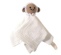 Cartoon Infant Security Blanket Cuddly Teething Toy Crochet Design Mood Appease Handkerchief for Newborns Care Drooling Soother