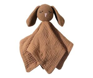 Cartoon Infant Security Blanket Cuddly Teething Toy Crochet Design Mood Appease Handkerchief for Newborns Care Drooling Soother