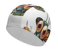 Cartoon Insect Bathing Cap High Elasticity Swimming Caps Fit Both Long Hair Short Hair Comfortable Large Shower Cap for Drag Reduction and Hair Protection