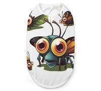 Cartoon Insect Dog Shirt Quick Dry Breathable Pet T-Shirt Soft Stretchy Sleeveless Vest Dog Apparel S