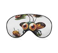 Cartoon Insect Sleep Mask for Women Men Side Sleeper Eye Cover with Adjustable Strap Soft Breathable Blackout Mask Slip-Free Deep Sleeping Travel Essentials