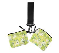 Cartoon Island Fox Fluorescent Green Women's Coin Purses Card Cases Mini Fashion Card Money Holder with Zipper Coin Pocket for Ladies 2 Packs mujer para tarjetas, cartoon Island Fox Fluorescent Green