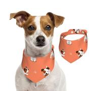 Cartoon Jack Russell Terrier,Dog Bandanas Cotton Pet Scarf Adjustable Bibs for Pet,L