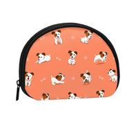 Cartoon Jack Russell TerrierSmall Makeup Sanitary Napkin Storage Bag,Women's Cosmetic Coin Purse