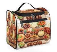 Cartoon Japan Food Travel Toiletry Bag for Women Men Kids Girls Boys 11.2 L Big Cosmetic Makeup Bag Hanging Wash Pouch Bag Toiletries Organizer Shower Bag