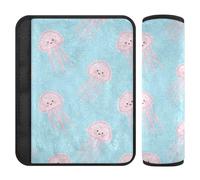 Cartoon Jellyfish Blue 2 Pack seat Belt Shoulder Pads Stop seat Belt Cutting into Neck for Van forro para cinturon de seguridad