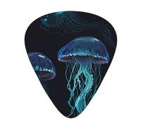 cartoon jellyfish guitar pick set, 3 different thicknesses, 12 pieces for a variety of instruments