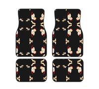 cartoon karate Complete set of car floor mats, 4-piece interior set suitable for most cars, trucks, and vans