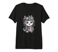 Cartoon Kawaii cat with Dragon Outfit Premium T-Shirt