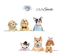 Cartoon Kawaii Dogs Wall Sticker for Children Kids Room Kindergarten Decor Puppy Wall Decals Vinyl PVC Home Decor Stickers Mural