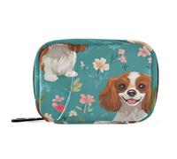 Cartoon Kawaii-Style Cavalier Dogs aid Bag with Detachable Compartments Convenient Medicine Pill Organizer