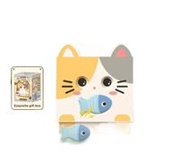 Cartoon Keyboard Keychain Magnetic Press Face Changing Cute Cat Creative Fun Sounding Children's Keychain Stress Relief Gift