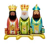 Cartoon King Aluminium Balloons, 3 Pieces King Shape Standing Balloons, 3 Kings Day Decorations for Christmas, Home, Family Gatherings