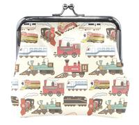 Cartoon Kiss Closure Leather Wallet Cartoon Trains Beige Changing Wallet Cute Beige Cartoon Trains UNITALLA, Cute Beige Cartoon Trains, Cute Beige Cartoon Trains, UNITALLA, Classic