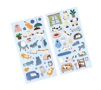 Cartoon Kitten Animal Sticker Adhesive Paper PVC for Scrapbooking Journal Phone Decoration Classroom Rewarding Scrapbook