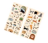 Cartoon Kitten Animal Sticker Adhesive Paper PVC for Scrapbooking Journal Phone Decoration Classroom Rewarding Scrapbook