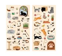 Cartoon Kitten Animal Sticker Scrapbooking Decorative for Journal Notebook Phone Cover Laptop Guitar Decoration Cartoon Kitten