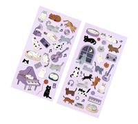 Cartoon Kitten Animal Sticker Scrapbooking Decorative for Journal Notebook Phone Cover Laptop Guitar Decoration Handbook Decoration