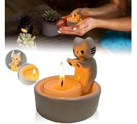 Cartoon Kitten Candle Holder, Cat Candle Holder, Cat Tea Light, Kitten Warming Hands Candle Holder, Cat Tea Light Holder