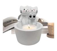 Cartoon Kitten Candle Holder, Kitten Candle Holder, Charming Scented Candle Holder - Cute Cat Scented Candle Decoration, Unique Centrepiece with Warming Cat Paws for Living Room, Kitchen