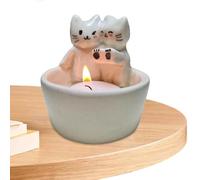 Cartoon Kitten Couple Candle Holder - Lovers Cat Candle Holder, Warming Paws Resin Candle Holder, Cute Cat Scented Candle Holder Home Decor, For Cat Lover