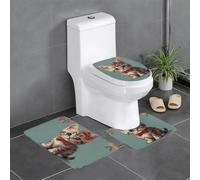 Cartoon Kitten Decorative Plush Carpet, Bathroom Protector Set of 3, Bedroom Kitchen Bathtub Home, Outdoor Absorbent Carpet,