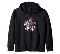 Cartoon Knight Costume for Kingdom and Unicorn Lovers Zip Hoodie