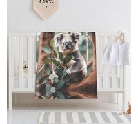 Cartoon Koala Pattern Super Soft 30 x 40 Inch Crib Blanket Soft Breathable Baby Blanket