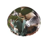 Cartoon koala Printed shower cap, reusable, specially designed for women's long hair, double-layer structure, suitable for bathing.