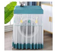 Cartoon Lace Washer Dryer Covers Washing Machine Dust Cover Dustproof Cloth Protector Cover for Front-Loading Machine Fridge Bunny Green