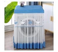 Cartoon Lace Washer Dryer Covers Washing Machine Dust Cover Dustproof Cloth Protector Cover for Front-Loading Machine Fridge Swan Blue