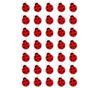 Cartoon Ladybird - Edible Cupcake Toppers - Wafer or Icing - Fun Insect Kids Birthday Party Themed Celebration Cake Decorations for Cupcakes, Cookies, Brownies, Muffins & More!