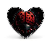 Cartoon Ladybug Buttons Pin Memorial Boutonniere for Wedding Groom Bride, Customize Lapel Heart Pin for Christmas, Men Women Costume Decorative Fashionable Brooches