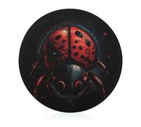 Cartoon Ladybug Cutting Board for Restaurant, Tempered Glass Chopping Board for Kitchen, Round Board for Countertop, Non-Slip Vegetable Cutting Boards for Hotel, 7.9 In