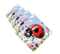 Cartoon Ladybug Flower Car Air Fresheners Cards 4 Pcs Hanging Fragrance Scented Cards Long-Lasting Car Aromatherapy Tablets for Wardrobe Bathroom Car Interior Mirror Pendant Gifts