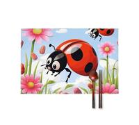 Cartoon Ladybug Flower Placemats Set of 4 12 X 18 Inch-Boho Canvas Table Mats Heat Resistant & Washable Place Mats Non-Slip Wipeable Placemat for Kitchen Dining Table Decoration Indoor Outdoor
