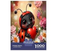 Cartoon Ladybug Jigsaw Puzzle for Adults 1000 Piece Jigsaw Puzzle Flower Relax Focus Gift Home Decor 38x26cm/1000pcs