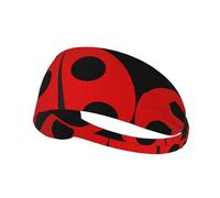 Cartoon ladybug Print Elastic Exercise Headband - Fashion Sports Head Wrap for Yoga, Running, Cycling, Gym, Tennis